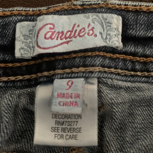 CANDIE'S STRETCH DENIM JEAN SHORTS WITH SIDE SLITS SIZE JUNIOR'S 9 - Picture 2 of 4